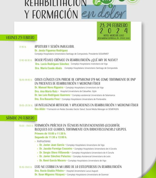 2 jornadas Rehabilitación y Formación en dolor